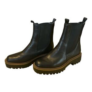 Sam Edelman Black Leather Laguna Chelsea Boots Size 8 | Lug Sole $160 MSRP